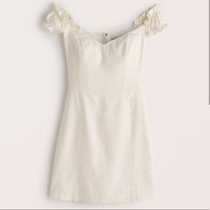 Abercrombie & Fitch White Corset Off Shoulder Mini Dress